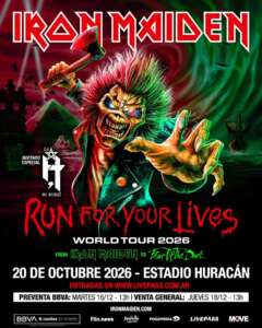 Iron Maiden vuelve a Argentina con Run For Your Lives World Tour 2026